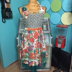 KLOZLYNE Sleeveless Retro Boho‎ Floral Midi Dress